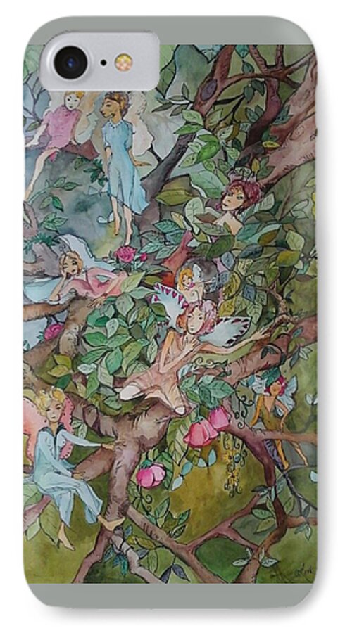 Fairies iPhone 7 Case featuring the mixed media Lazy Days by Claudia Cole Meek