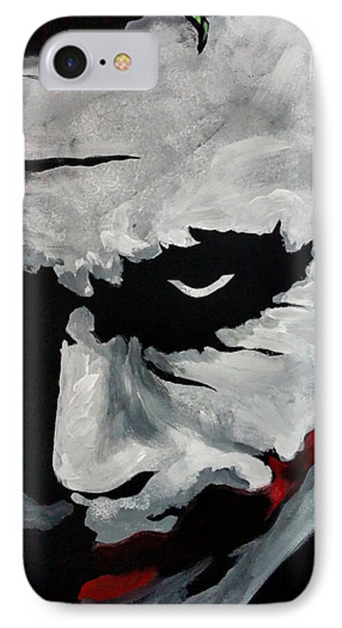 Heath Ledger iPhone 7 Case featuring the painting Ledger's Joker by Dale Loos Jr