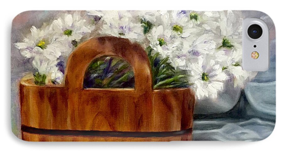 Daisies In Basket iPhone 7 Case featuring the painting Les Fleurs d'ete by Dr Pat Gehr
