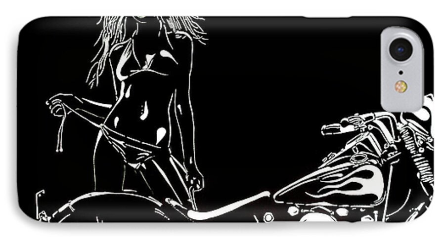  Sex Photographs iPhone 7 Case featuring the drawing Lets Go by Mayhem Mediums