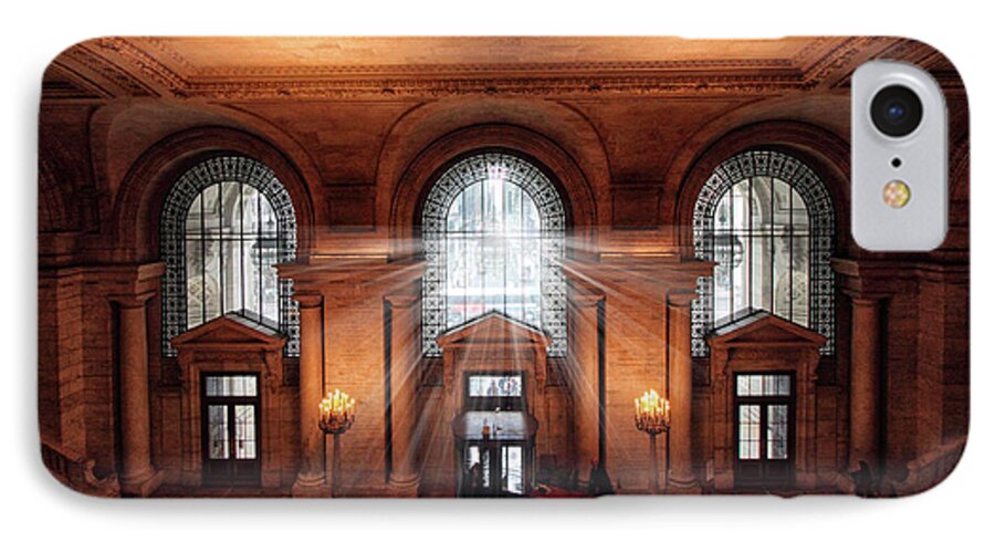 New York Public Library iPhone 7 Case featuring the photograph Library Entrance by Jessica Jenney