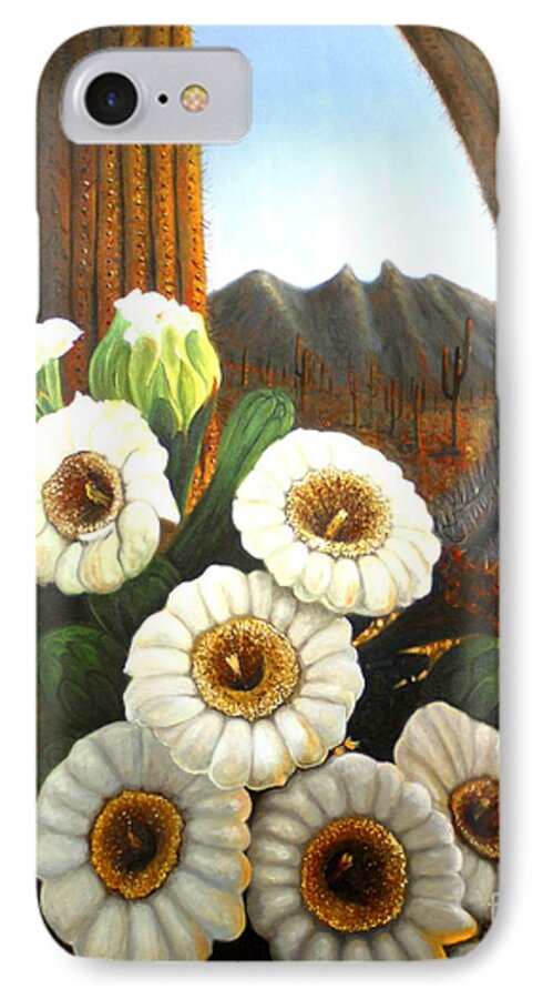 Mexican Art iPhone 7 Case featuring the painting Life in the desert by Sonia Flores Ruiz