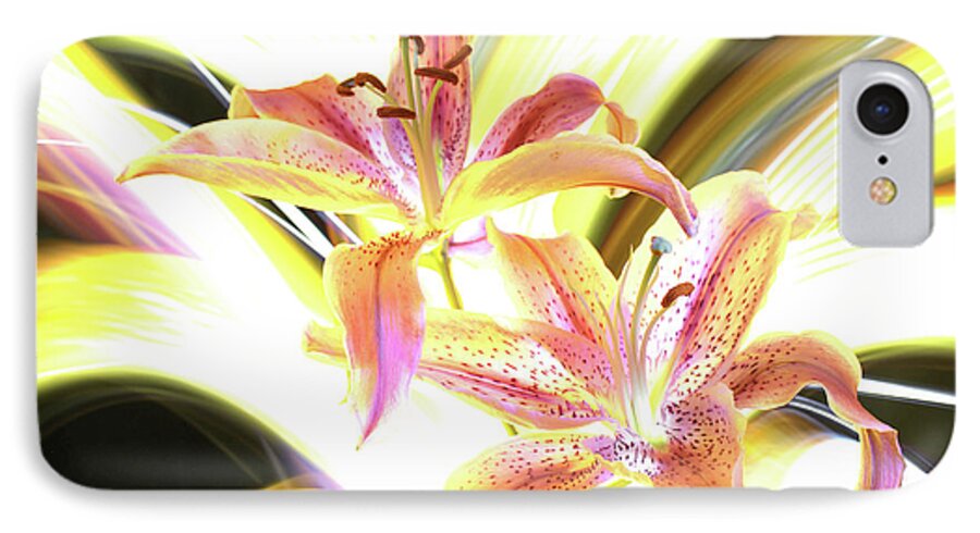 Lightpaint iPhone 7 Case featuring the photograph Lily Burst by Andrew Nourse