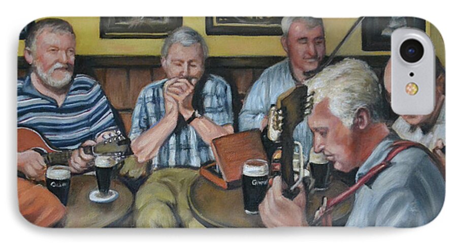 Irish Pub iPhone 7 Case featuring the painting Live at Matt Molloy's Pub by Melinda Saminski