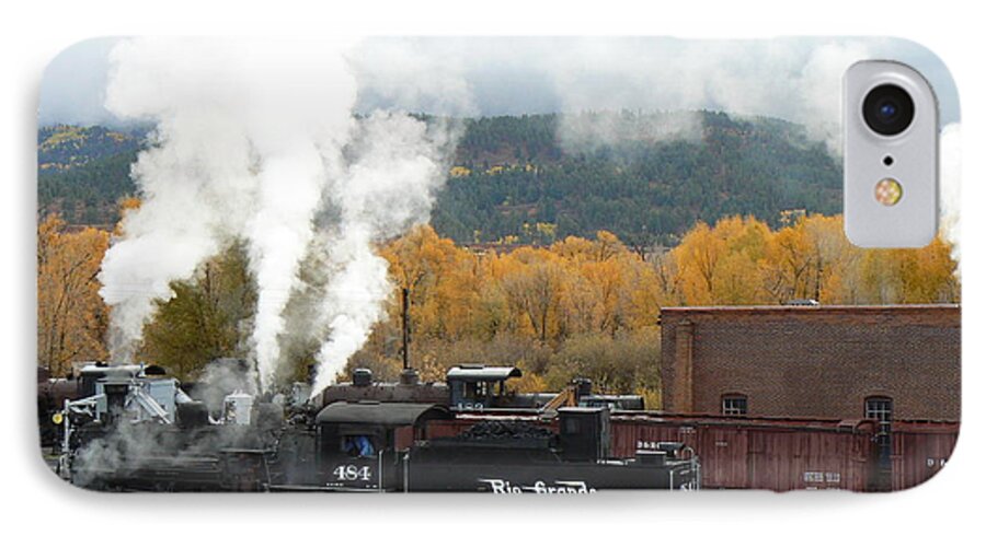 New Mexico iPhone 7 Case featuring the photograph Locomotive at Chama by Scott Rackers