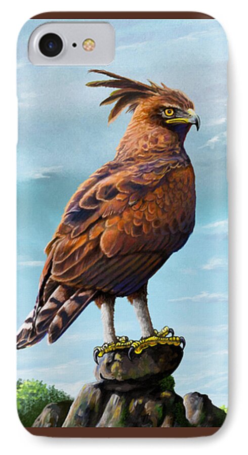Eagle iPhone 7 Case featuring the painting Long Crested Eagle by Anthony Mwangi