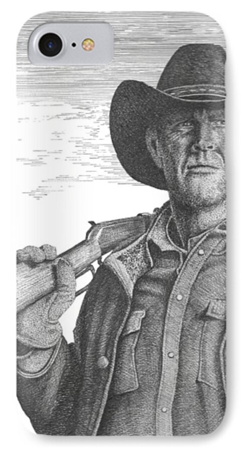 Longmire iPhone 7 Case featuring the drawing Longmire by Lawrence Tripoli