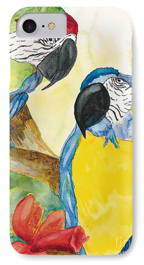 Birds iPhone 7 Case featuring the painting Love Birds by Vicki Housel