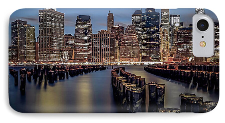 America iPhone 7 Case featuring the photograph Lower Manhattan skyline by Eduard Moldoveanu