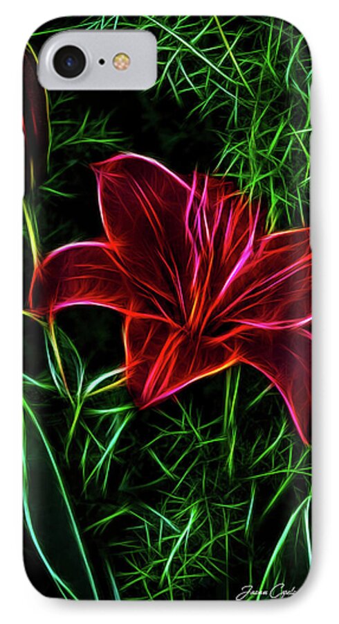 Red Lily iPhone 7 Case featuring the photograph Luminous Lily by Joann Copeland-Paul