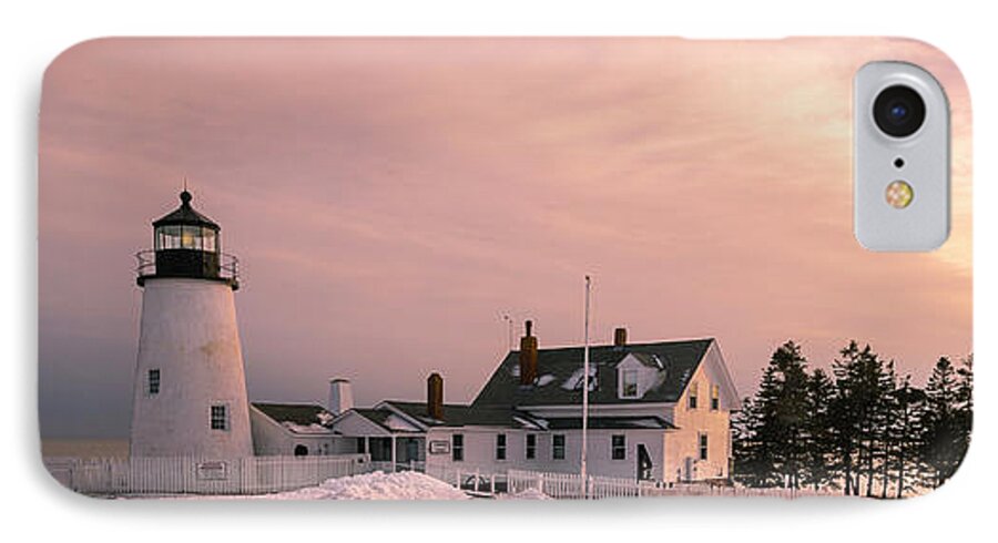 Maine iPhone 7 Case featuring the photograph Maine Pemaquid Lighthouse after Winter Snow Storm by Ranjay Mitra