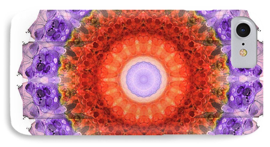 Mandala iPhone 7 Case featuring the painting Majesty Mandala Art by Sharon Cummings by Sharon Cummings