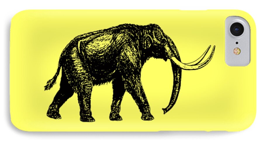 Mastodon. Woolly iPhone 7 Case featuring the digital art Mammoth Tee by Edward Fielding