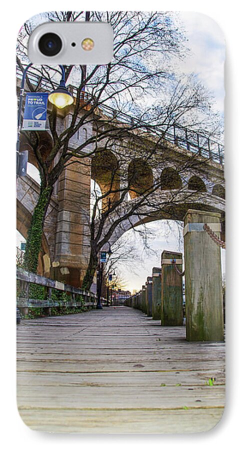 Manayunk iPhone 7 Case featuring the photograph Manayunk - Towpath and Bridge by Bill Cannon