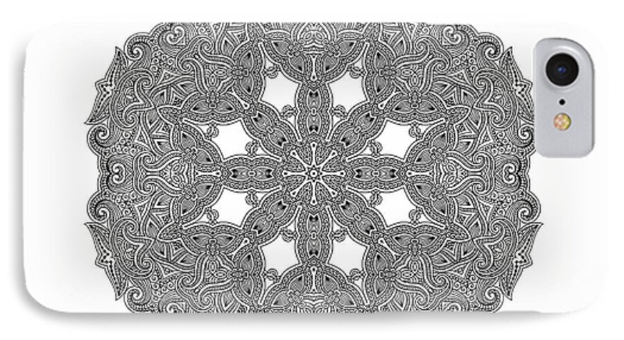 Mandala To Color iPhone 7 Case featuring the digital art Mandala to Color by Mo T