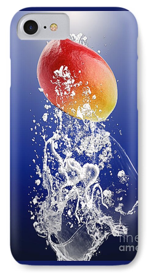 Mango iPhone 7 Case featuring the mixed media Mango Splash by Marvin Blaine