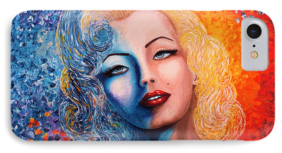 Marilyn Monroe iPhone 7 Case featuring the painting Marilyn Monroe original acrylic palette knife painting by Georgeta Blanaru