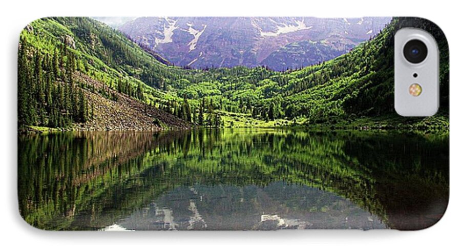 Maroon Bells iPhone 7 Case featuring the photograph Maroon Bells by Jerry Battle
