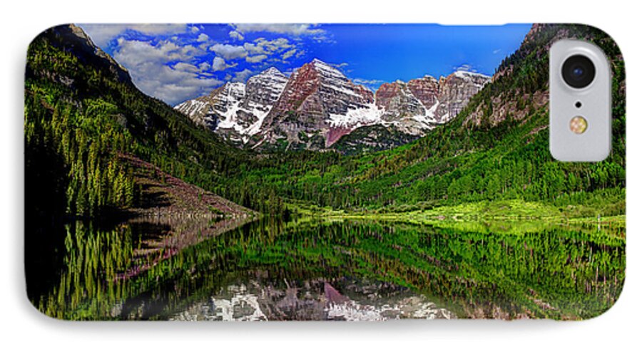 Maroon Bells iPhone 7 Case featuring the photograph Maroon Bells Reflections by Jean Hutchison