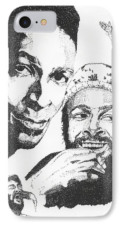 Drawings iPhone 7 Case featuring the drawing Marvin Gaye Tribute by Michelle Gilmore