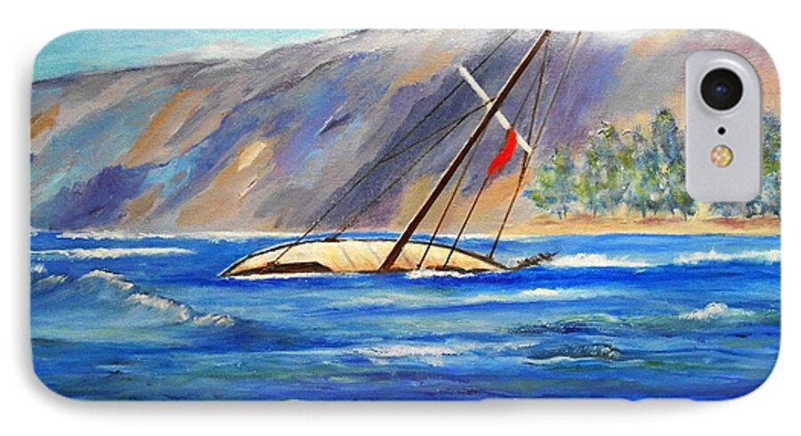 Maui iPhone 7 Case featuring the painting Maui Boat by Jamie Frier