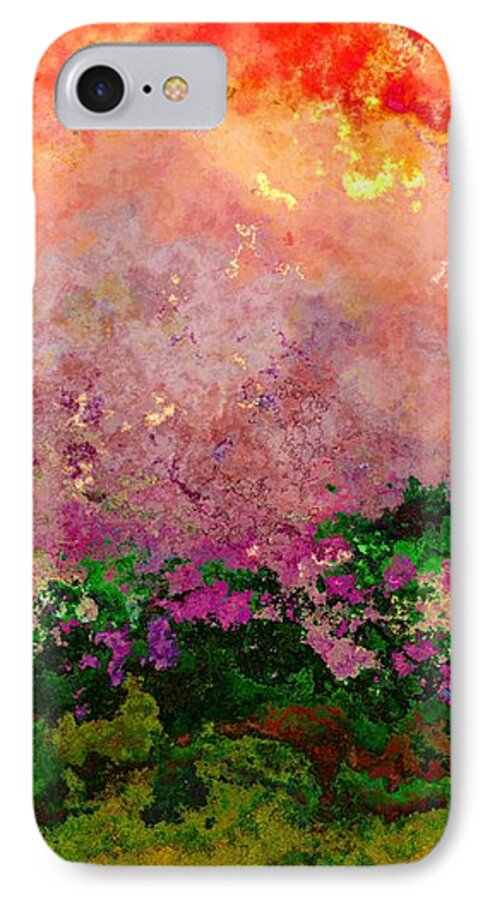 Abstract iPhone 7 Case featuring the digital art Meadow Morning by Wendy J St Christopher