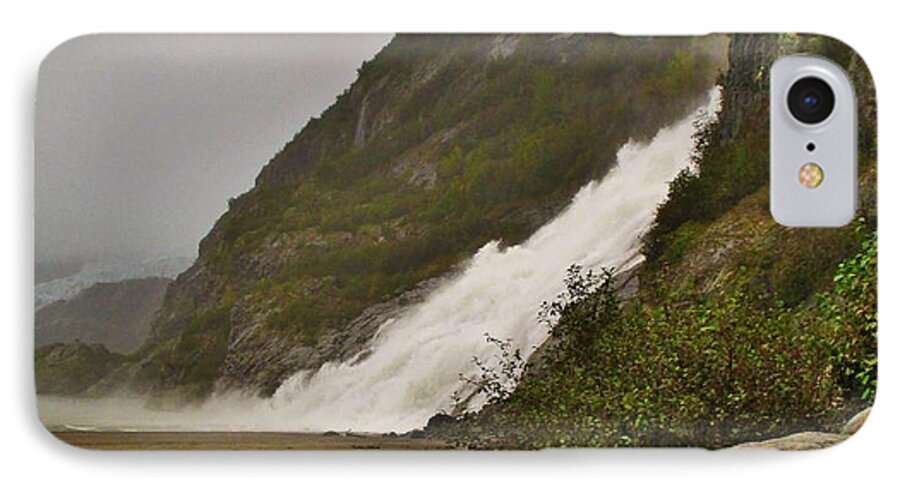 Waterfall iPhone 7 Case featuring the photograph Mendenhall Glacier Park by Martin Cline