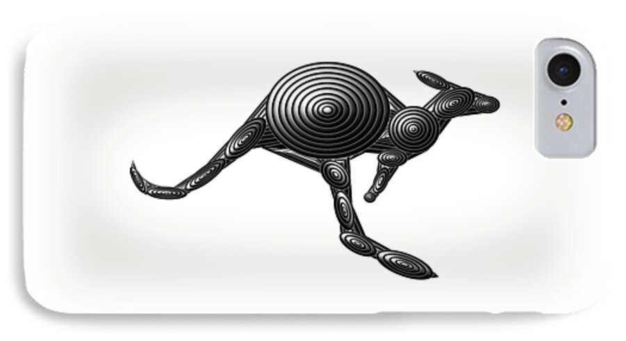 Kangaroo iPhone 7 Case featuring the digital art Metal Kangaroo by Chris Butler