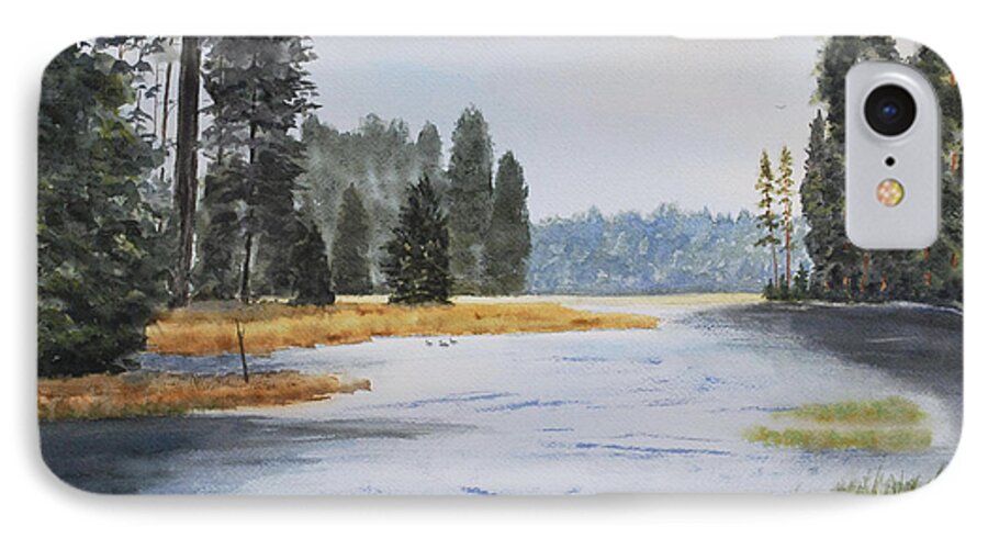 Watercolor iPhone 7 Case featuring the painting Metolius River Headwaters by Stanton Allaben