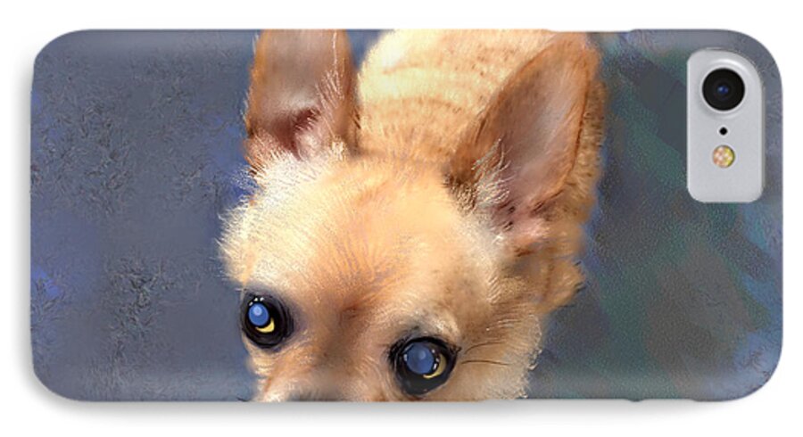 Dog iPhone 7 Case featuring the painting Mickey the Rescue Dog by Dale Turner