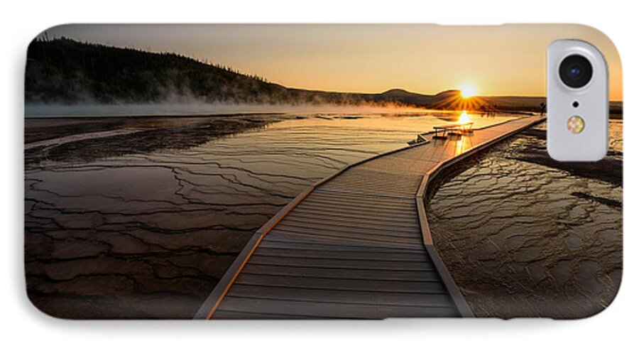 Yellowstone National Park iPhone 7 Case featuring the photograph Midway Basin Sunset by Dan Mihai