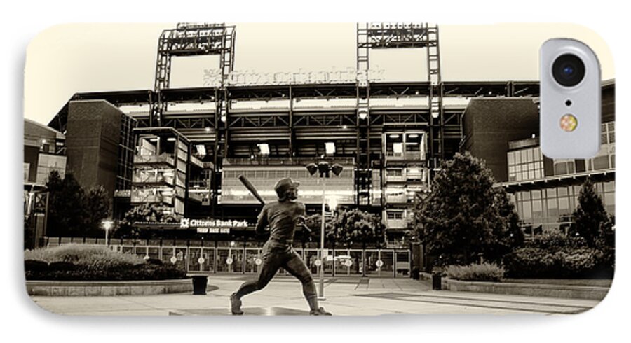 Mike iPhone 7 Case featuring the photograph Mike Schmidt in Sepia by Bill Cannon