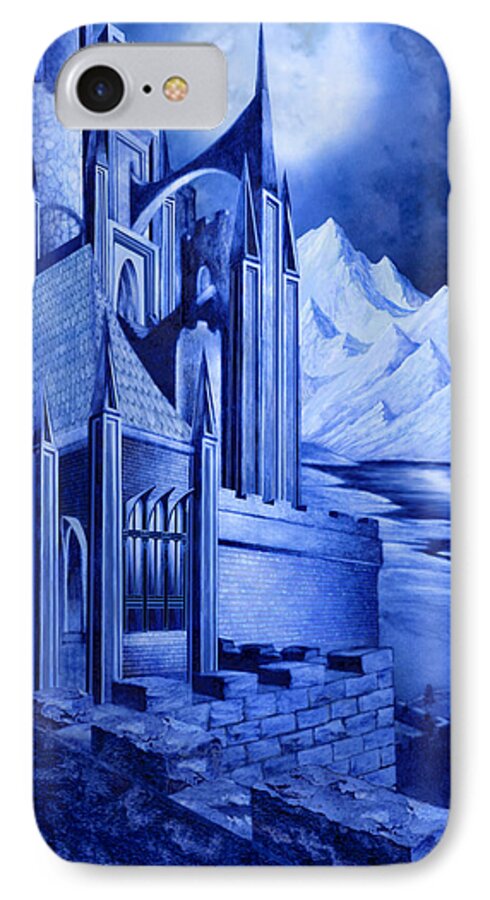 Lord Of The Rings iPhone 7 Case featuring the mixed media Minas Tirith by Curtiss Shaffer