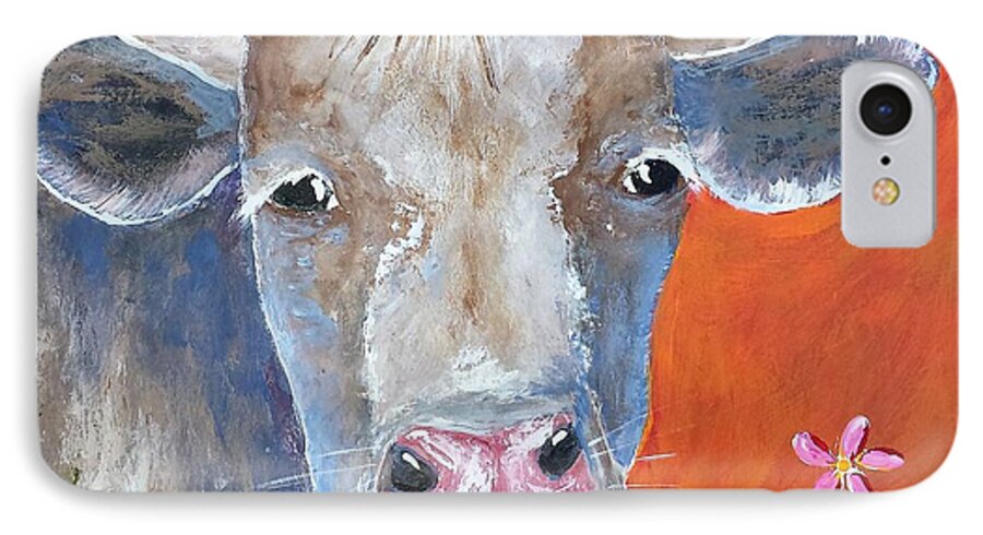 Cows iPhone 7 Case featuring the painting Misty by Suzanne Theis