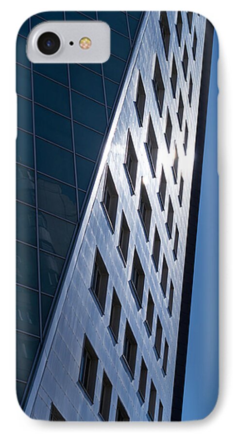 Architecture Abstract iPhone 7 Case featuring the photograph Blue Modern Apartment Building by John Williams