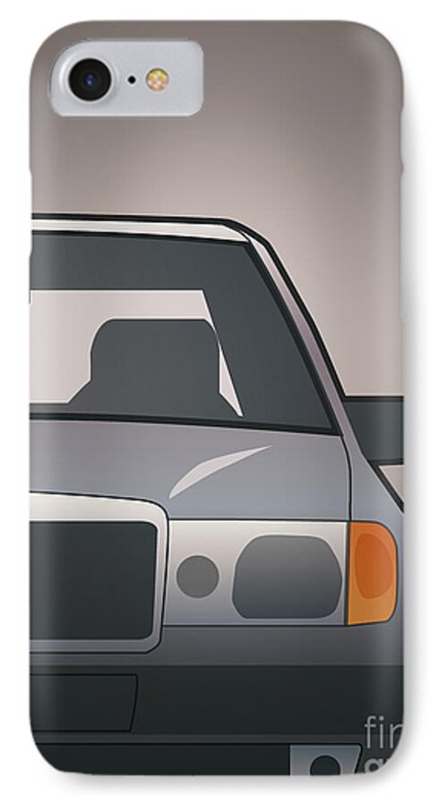 Car iPhone 7 Case featuring the mixed media Modern Euro Icons Series Mercedes Benz W124 500E Split by Tom Mayer II Monkey Crisis On Mars