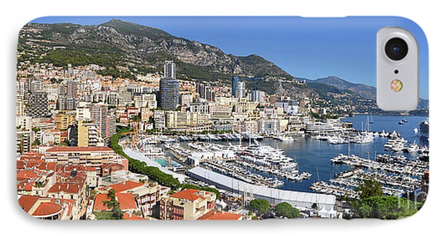 Yhun Suarez iPhone 7 Case featuring the photograph Monaco Port Hercule Panorama by Yhun Suarez