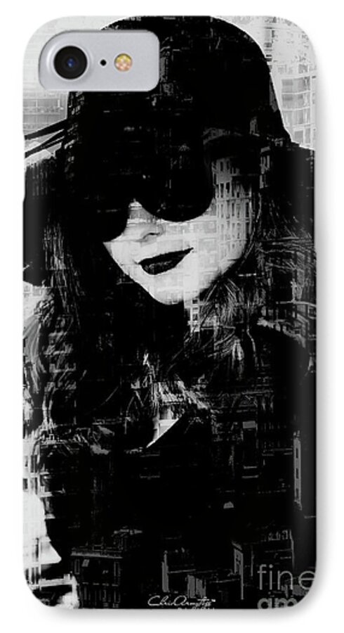 Monotone iPhone 7 Case featuring the digital art Monaco Woman by Chris Armytage