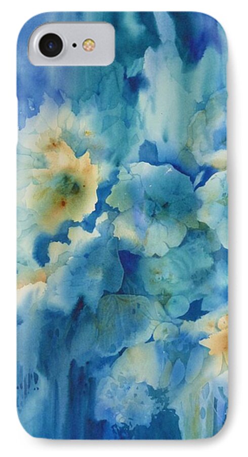 Flowers iPhone 7 Case featuring the painting Moonlit Flowers by Donna Acheson-Juillet
