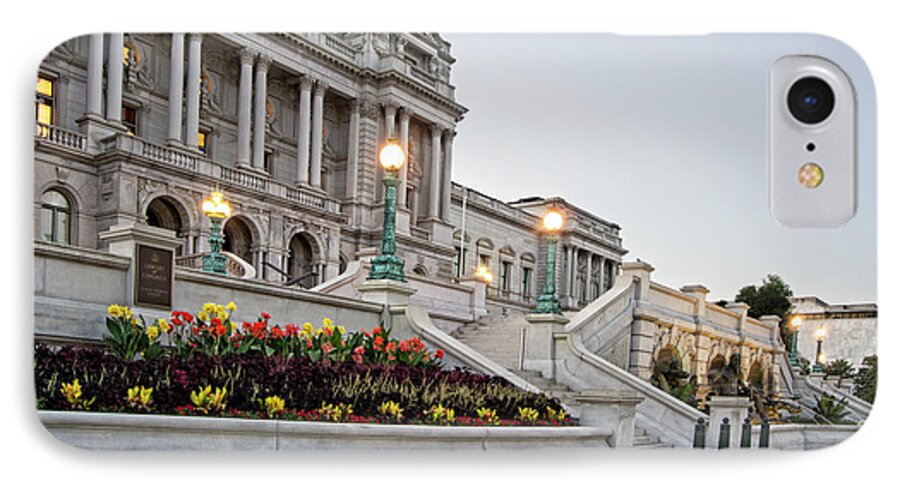 Library Of Congress iPhone 7 Case featuring the photograph Morning At the Library of Congress by Greg and Chrystal Mimbs