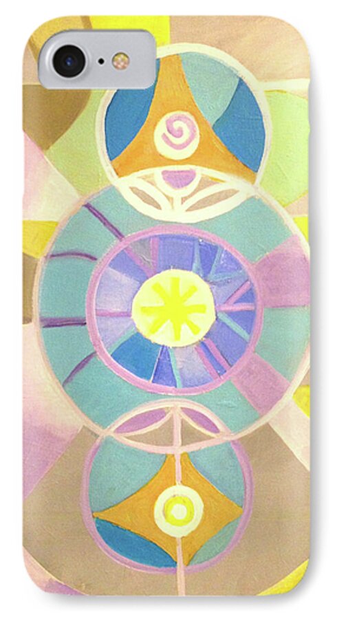 Morning Glory iPhone 7 Case featuring the painting Morning Glory Geometrica by Suzanne Giuriati Cerny