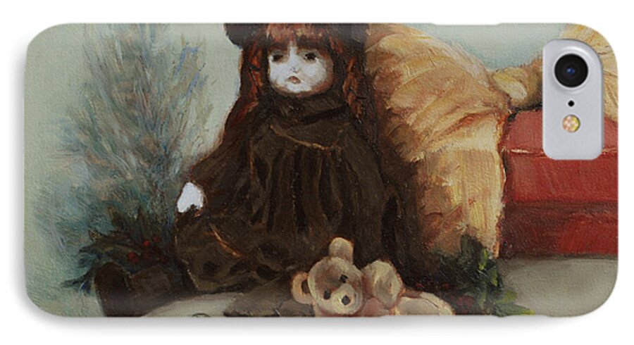 Christmas Is A Reflection Of A Mother's Love iPhone 7 Case featuring the painting Mother's Doll by Joyce Snyder