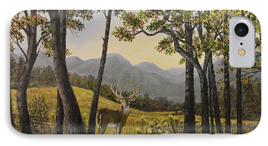 Landscape iPhone 7 Case featuring the painting Mountain Buck by Kathleen McDermott