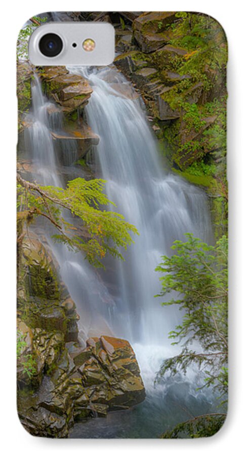 Waterfall iPhone 7 Case featuring the photograph Mountain Waterfall 5613 by Chris McKenna