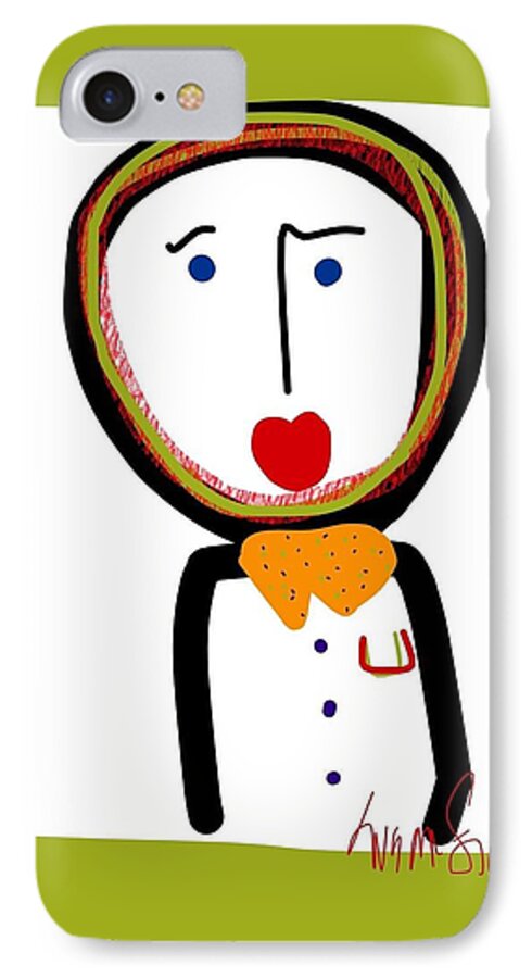 Abstract iPhone 7 Case featuring the digital art Mr. Tidy Boy by Susan Fielder