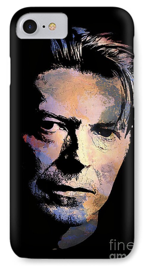 David iPhone 7 Case featuring the painting Music legend 2 by Andrzej Szczerski