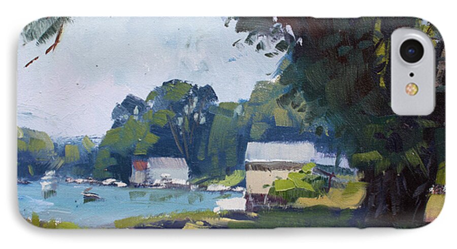 Demonstration iPhone 7 Case featuring the painting My Demonstration at Plein Air Workshop at Mayors Park by Ylli Haruni