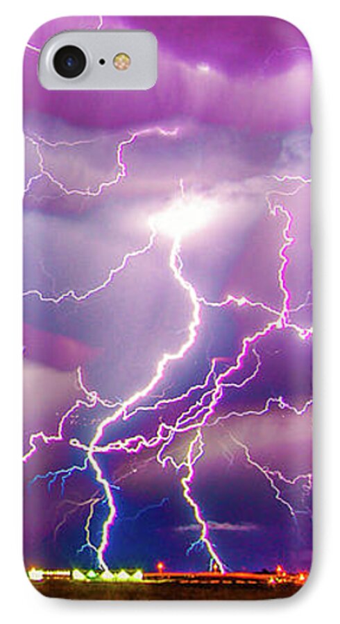 Nebraskasc iPhone 7 Case featuring the photograph Nasty But Awesome Late Night Lightning 008 by NebraskaSC