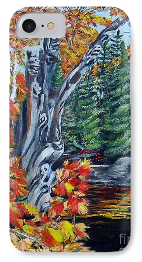 Dead Stump iPhone 7 Case featuring the painting Natures faces by Marilyn McNish