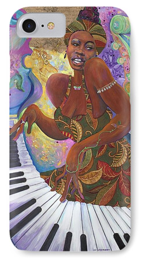 Jazz iPhone 7 Case featuring the painting Nina Simone by Lee Ransaw